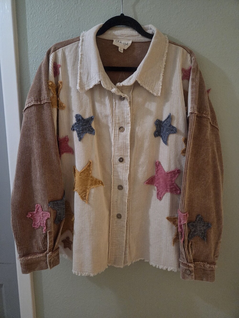 Oli & Hali Star Patchwork Corduroy Shacket